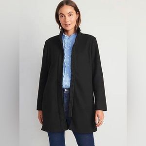 Black, Soft-brushed, Casual Coat [OLD NAVY]